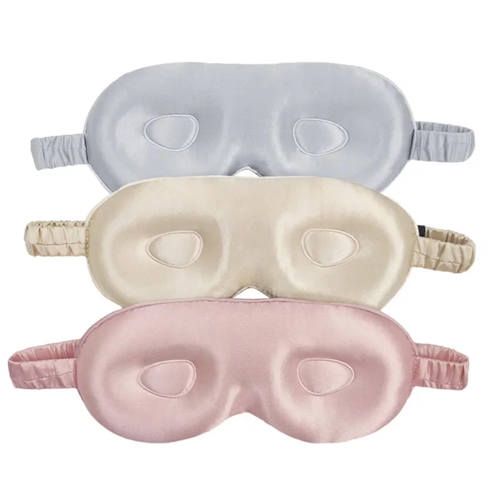 Antifaz De Seda Máscara de Ojos estereoscópica 3D de Seda Real, Antifaz de Seda Morera, Antifaz elástico sin presión for Dormir y Viajar para Siesta Meditación Descanso(Blsck)