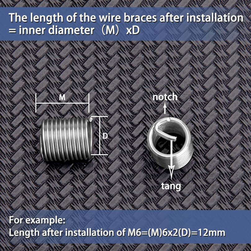 140 pcs 304 stainless steel wire thread inserts steel sheath helical type coiled wire screw repair sleeve assortment kit screws sleeve helicoil type thread repair kit coiled spiral screw kit