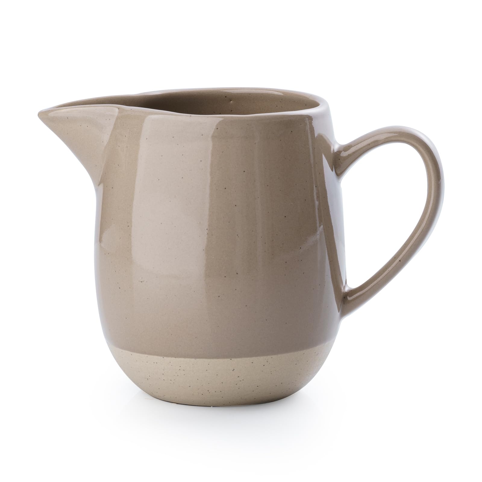 famiware 13oz Creamer with Handle, Ceramic Coffee Pitcher, Cinnamon Brown