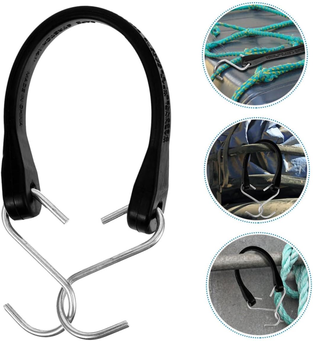 Close-up of HAPINARY Bungee Strap showing rubber and metal hooks