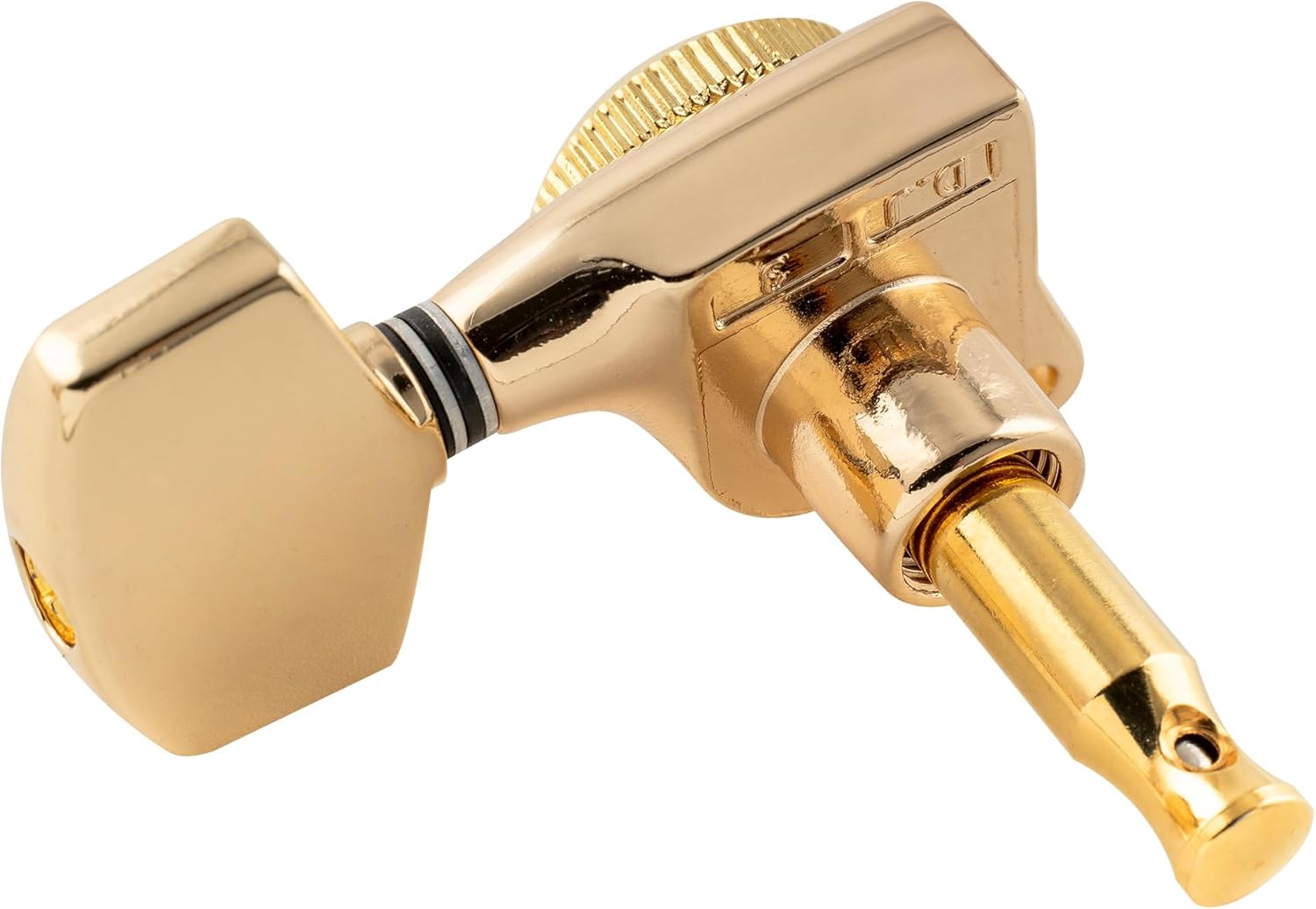 Musiclily Pro 3L+3R Guitar Locking Tuners 18:1 Ratio Lock String Tuning Key Pegs Machine Heads Replacement for LP SG Style Style Electric Folk or Acoustic Guitar, Gold with Big Hex Button