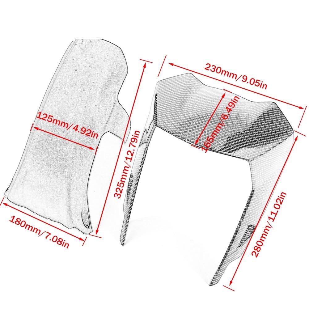 Koło przedłużenie błotnika Przednie koło Hugger błotnik błoto Splash Fairing straż pasuje do K/TM Duke 125 250 390 Duke390 2017 2018 2019 2020 2021 2022 Błotnik zmodyfikowana(Black)