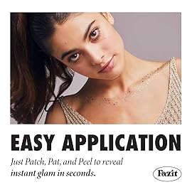 Fazit Makeup Patches - Silver Decollatage Speckles - Glow Up Make-Up Patches - Cute Glitter Makeup Accessories For Women - Cosmetic Glitter