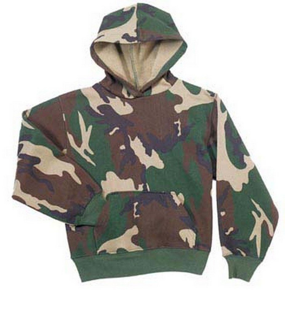 Kids Camouflage Hooded Sweatshirt Woodland Camo