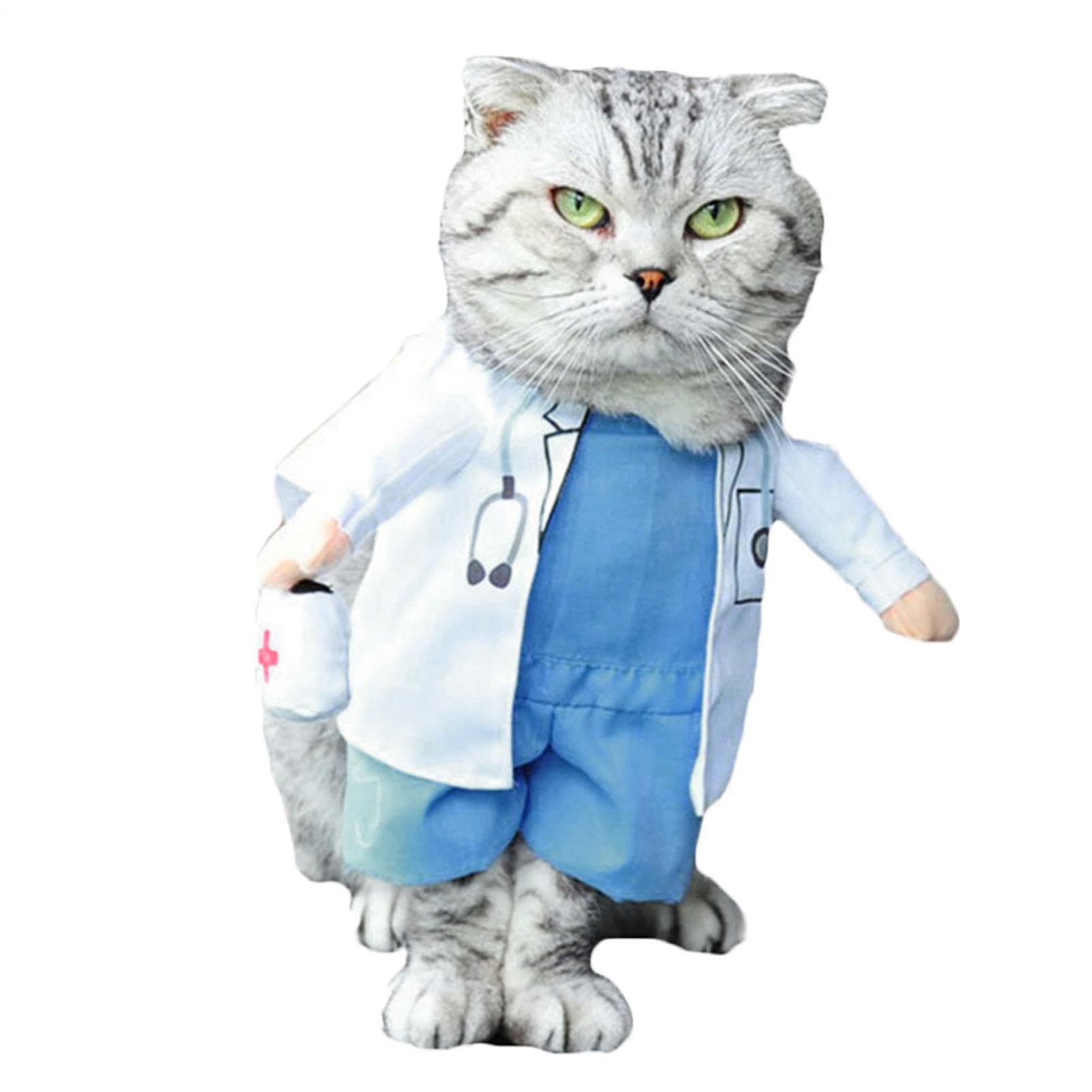 Cat Halloween Costume - Pet Doctor Clothing, 3D Cosplay Outfit