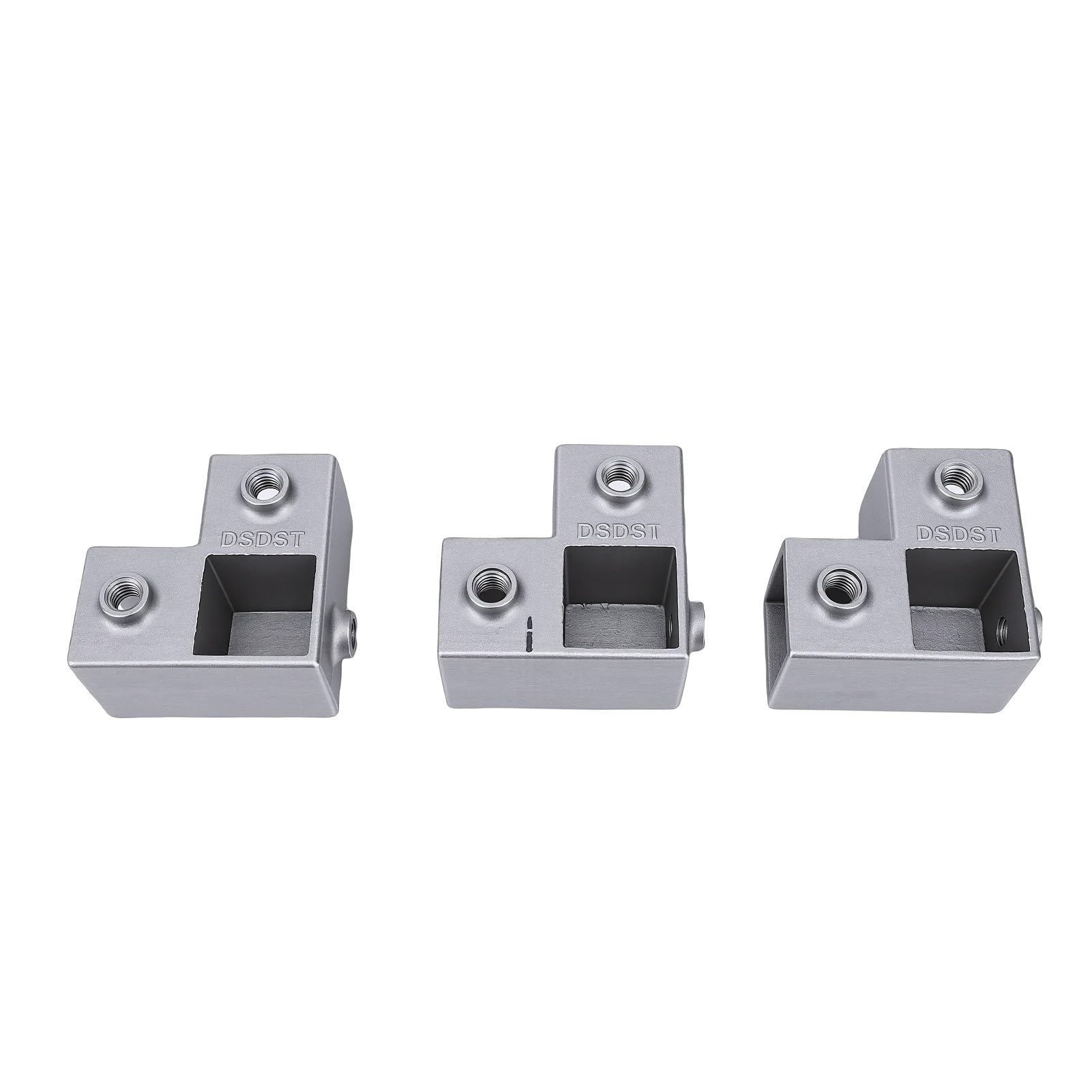 Annadue Conector de Tubo Cuadrado de Aluminio, Acoplador de Esquina de Tubo de Abrazadera de 90 Grados, 1 Pulgada, 3 Vías, en Forma de L, para Pasamanos, Cerca de Estante
