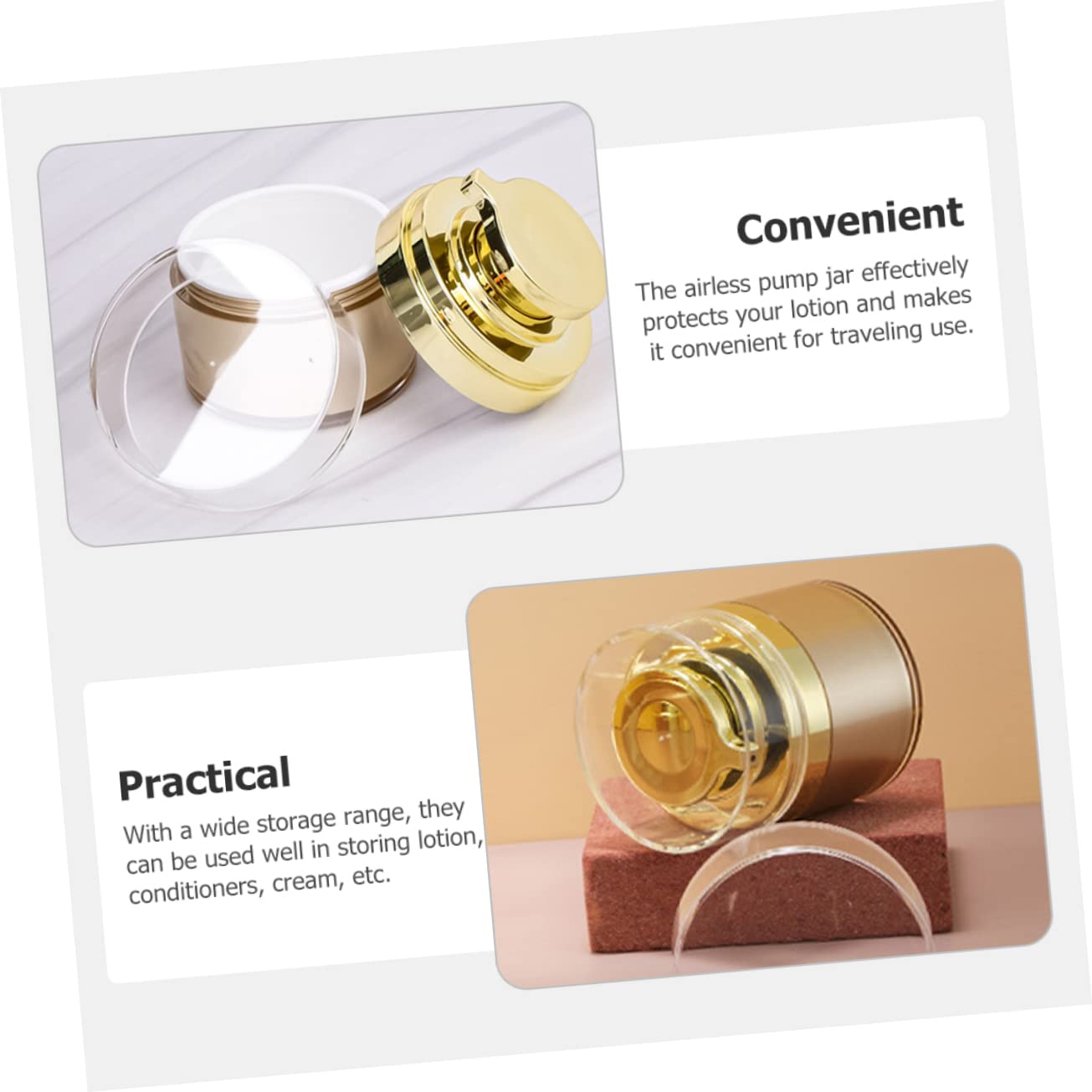 Beaupretty 5 Sätze Teiliges Vakuum Gesichtscreme Tiegel Nachfüllbare Reise Lotionpumpe Langlebiger Kosmetischer Pumpbehälter Für Cremes Body Butter Und Pflegeprodukte 2 Stück * 5