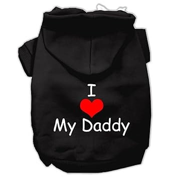 Mirage Pet Products I Love My Daddy Screen Print Pet Hoodies, Black, XX-Large