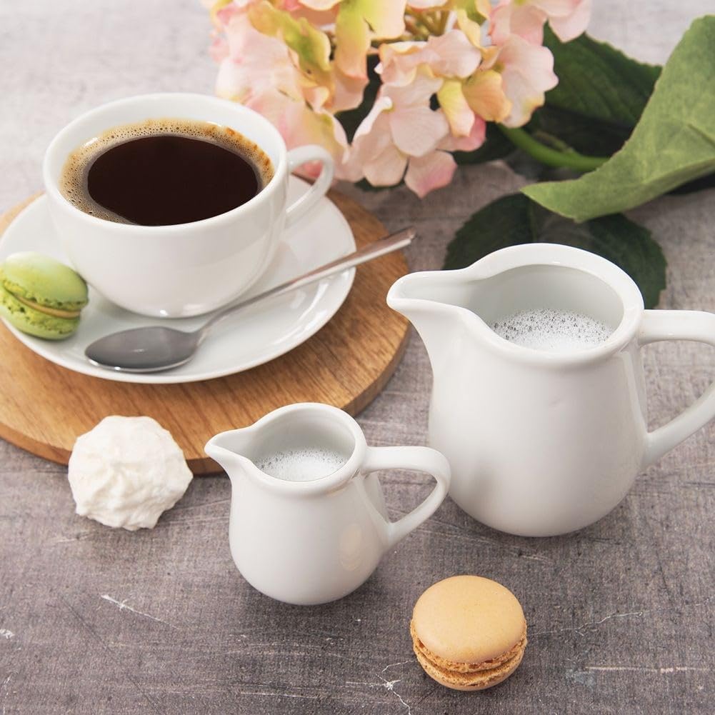 Orion group - Porzellan-Milchkännchen 260 ml - Milchkännchen - Sahnekännchen - Milchkanne Kännchen aus Porzellan - Milk jug - Klein mit Griff - weiß