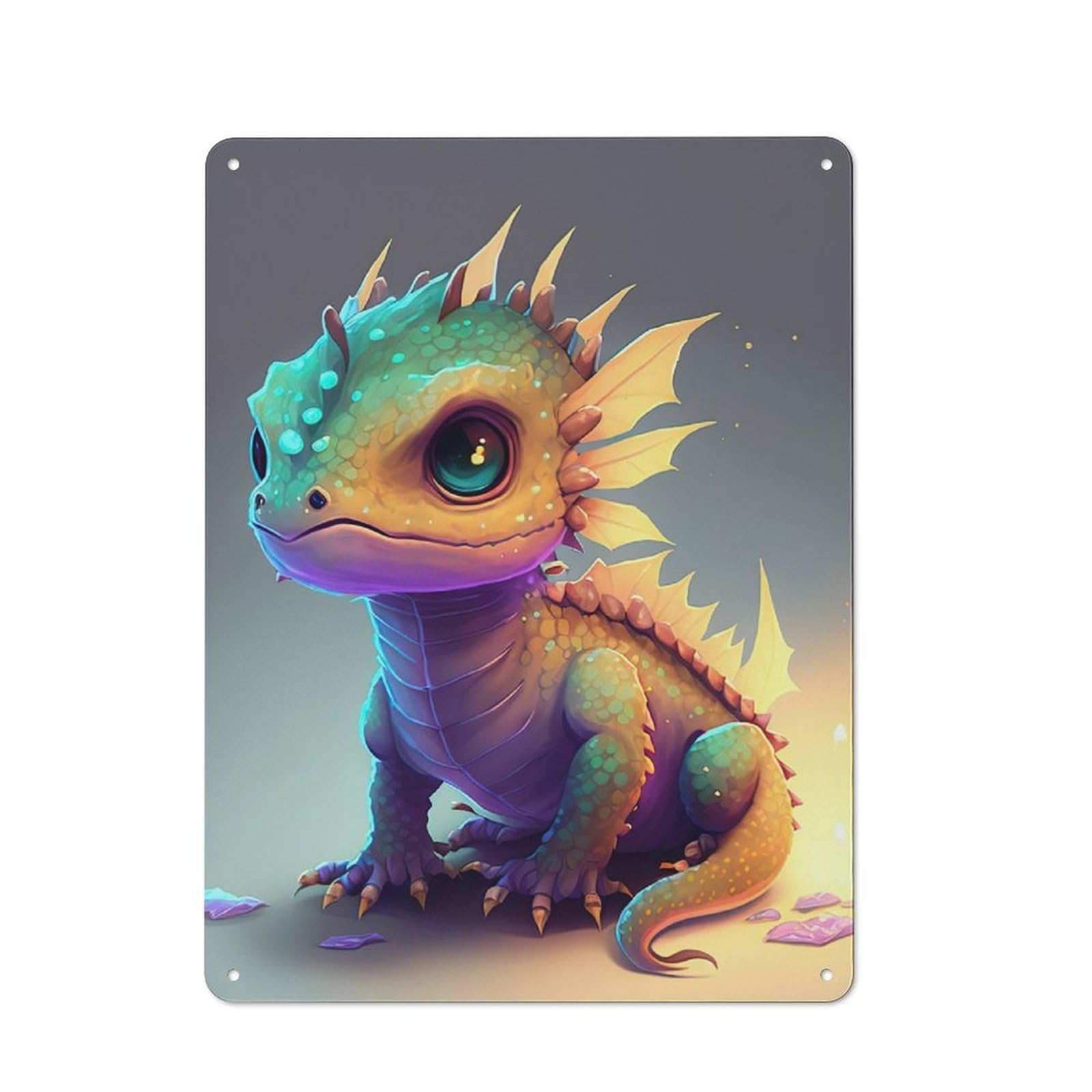 Junmoney Baby Dragon Animal Tin Sign 40X30cm For Bar Or Restaurant, Retro Wall Decor, For Restaurant Interior Fans