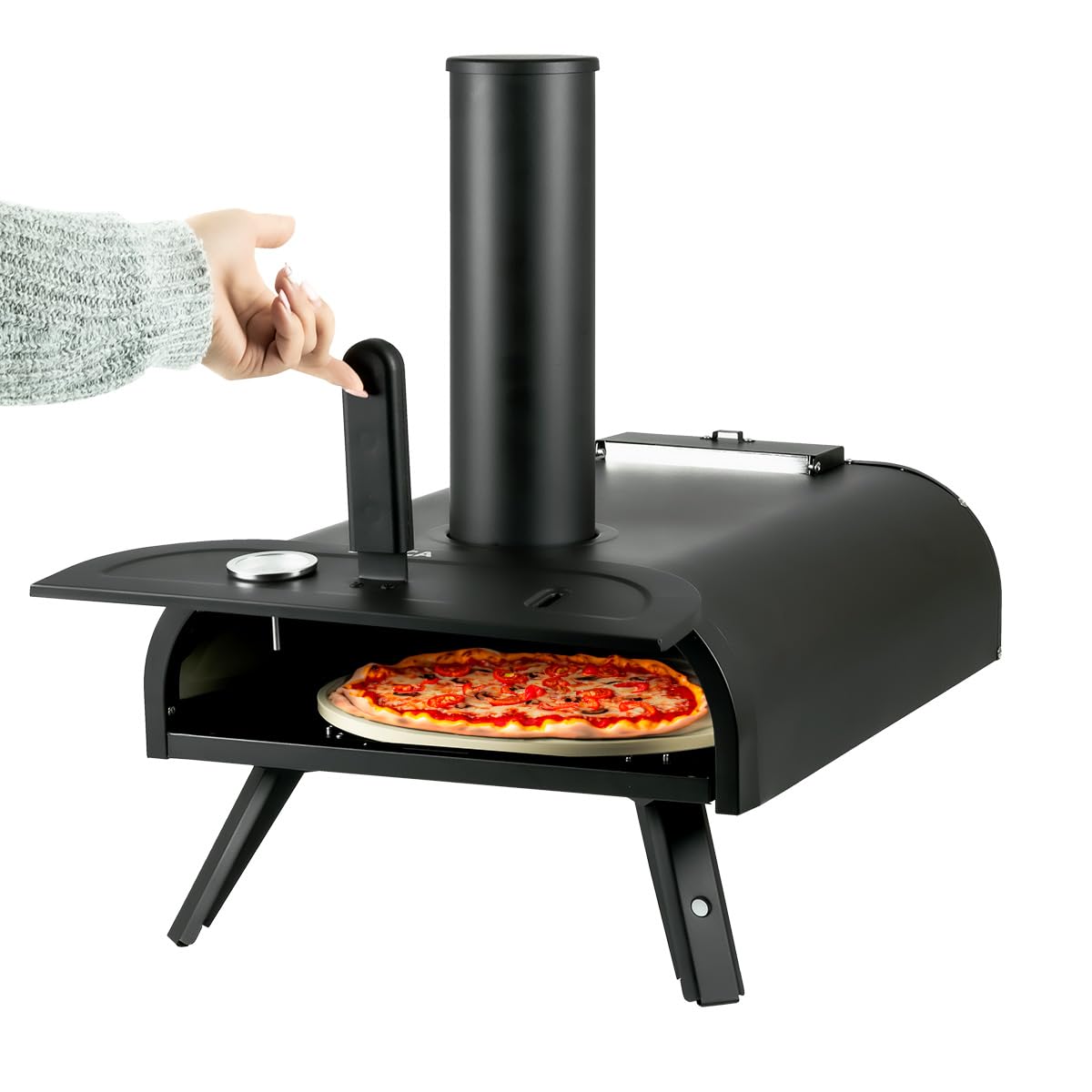 JOCCA pizza-oven voor barbecue met steen en thermometer JOCCA pizza-oven voor barbecue met steen en thermometer