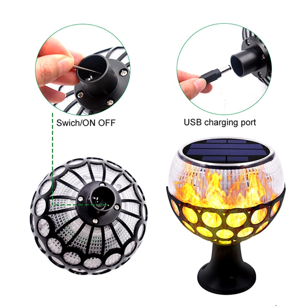 Torcia Solare, Luci a Fiamma Solare a LED Giardino Esterno con Fiamma Tremolante Sospesa IP65 Impermeabile Accensione/Spegnimento Automatico Illuminazione per Giardino Patio Cortile