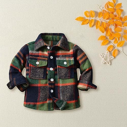 Kids Flannel Jacket Western Plaid Long Sleeve Button Down Shirts Baby Boys Girls Fall Shacket Outwear Birthday Daily Outfits3