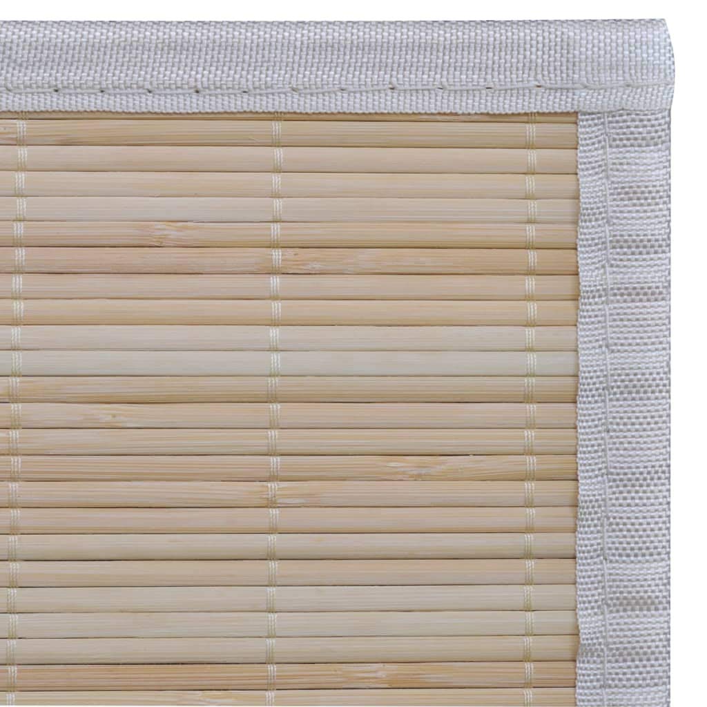 Lot de 2 Tapis Rectangulaires en Bambou Style Naturel 120x180 cm