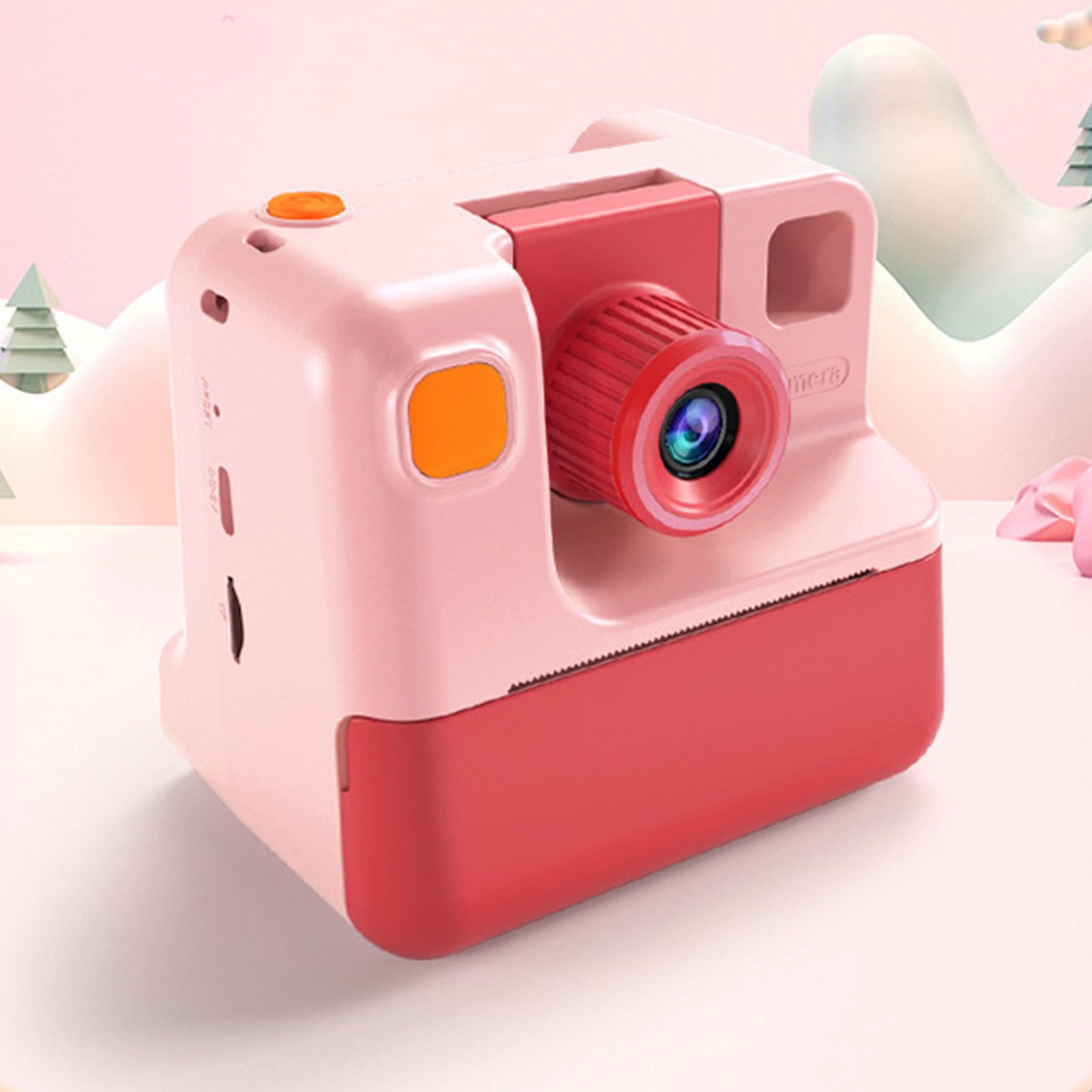 Caméra pour Enfants, Affichage Couleur HD, Lentille Rotative, Thermique, Appareil Photo Numérique pour Enfants (Pink)
