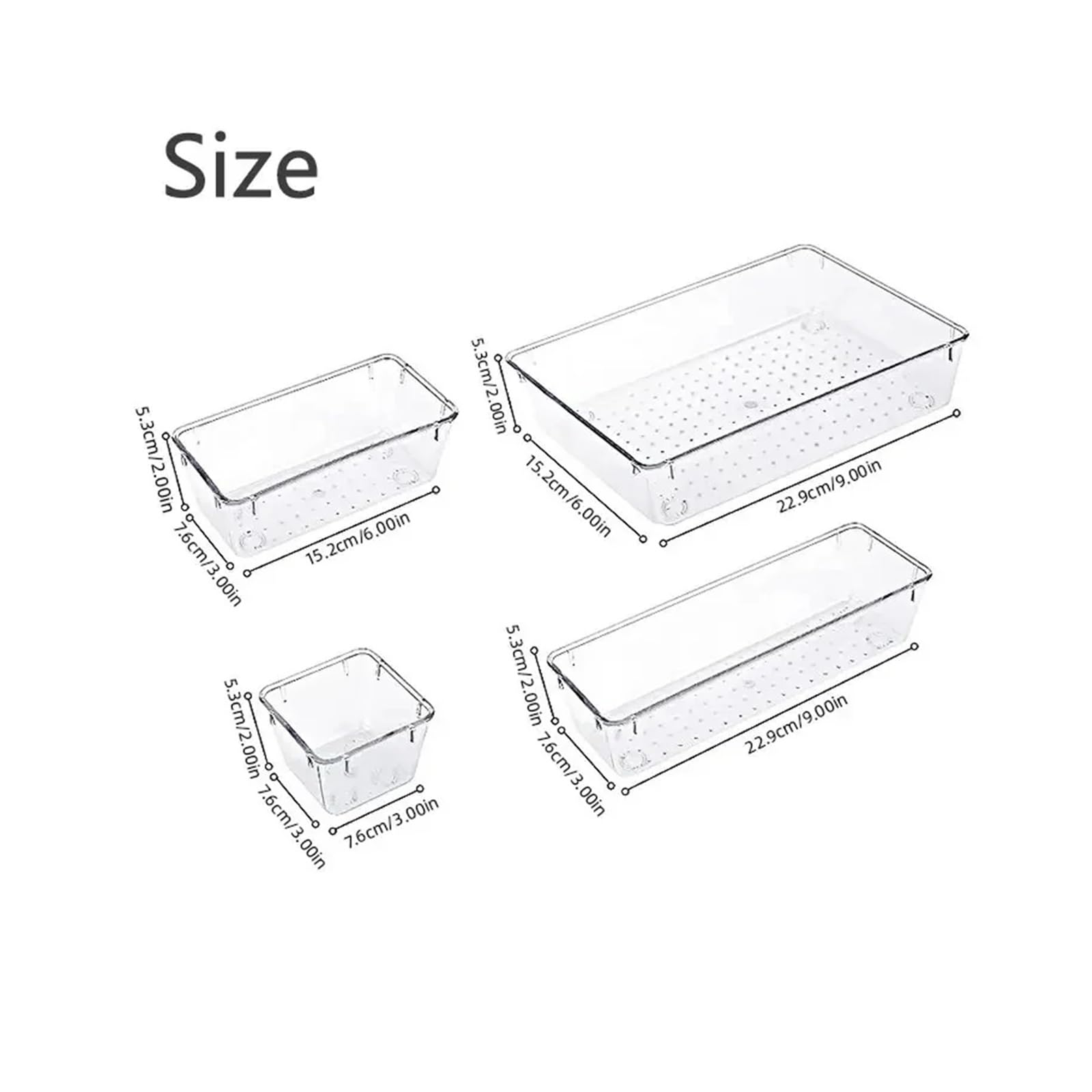 Cajas Organizadoras Cajones 8/13/25Pcs Drawer Organizers Set Clear Plastic Desk Divider Bins Bedroom Dresser Office Storage Box for Makeup Jewelries Kitchen(4pcs)