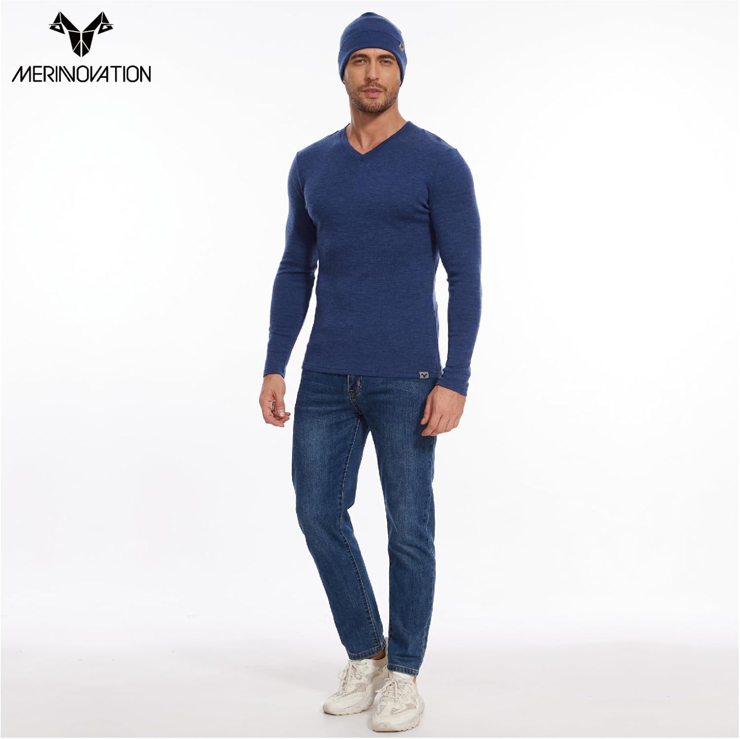 MERINNOVATION Merino Wool Beanie Hats for Men and Women - Unisex 100% Merino Wool Beanie Cuff Cap Adult Warm Winter Hat - Image 4