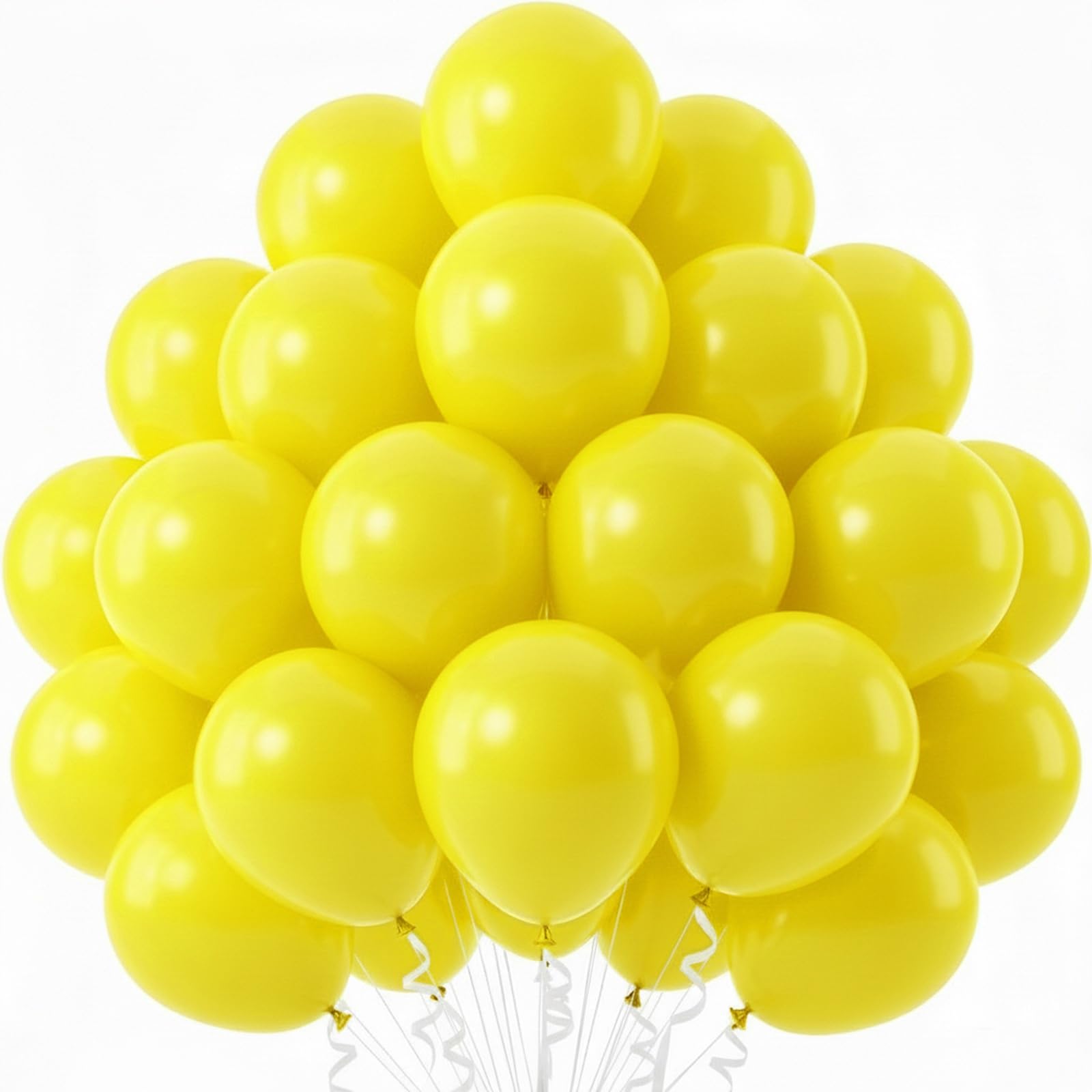 50 Stück Gelb Luftballons, 12 Zoll Gelbes Latexballons | Matte Gelb Helium Ballons Partyballon für Geburtstag, Hochzeit, Baby Shower, Jubiläum, Event Karnevals Deko
