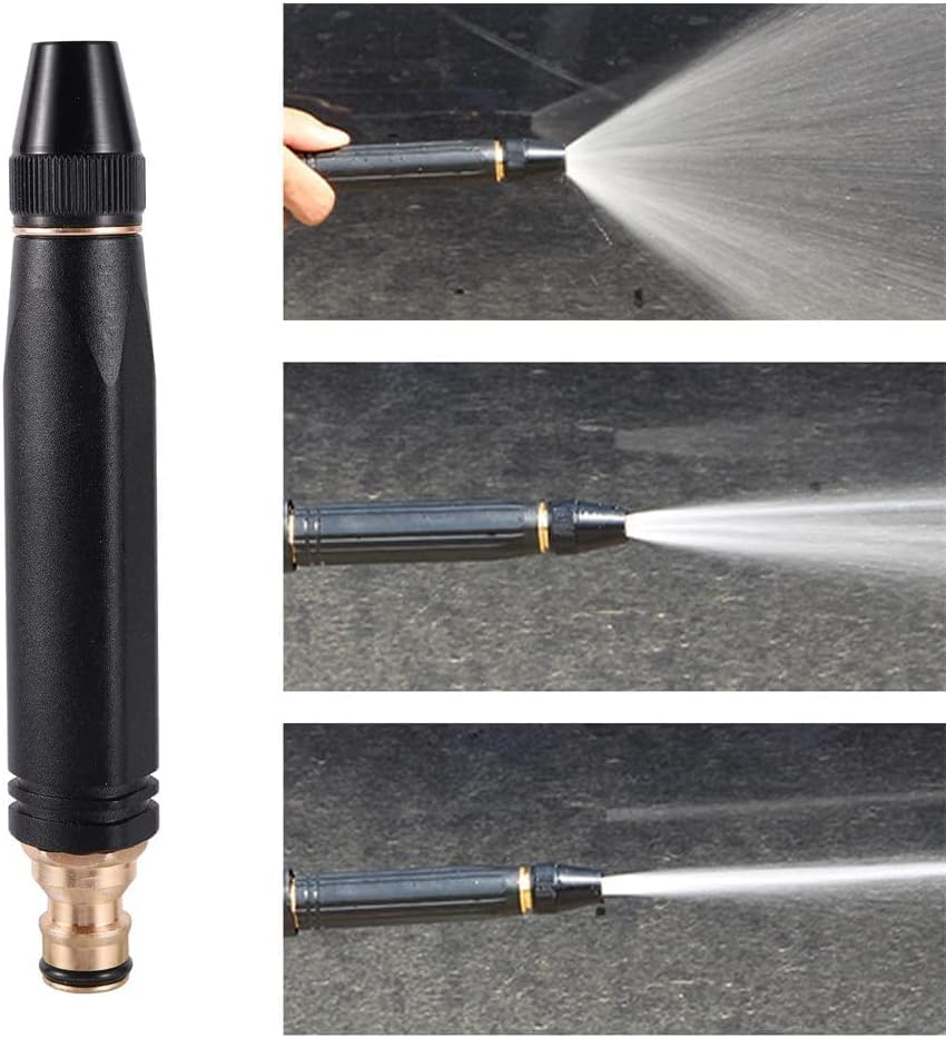 Water Spray Gun Car Wash Nozzle High Pressure Nozzle for 1/2" Hose Pipe High Pressure Water Gun Nozzle Adjustable Car Washer Gun Jet Spray for Car Wash Water Spray Nozzle for Garden & Window (Black)