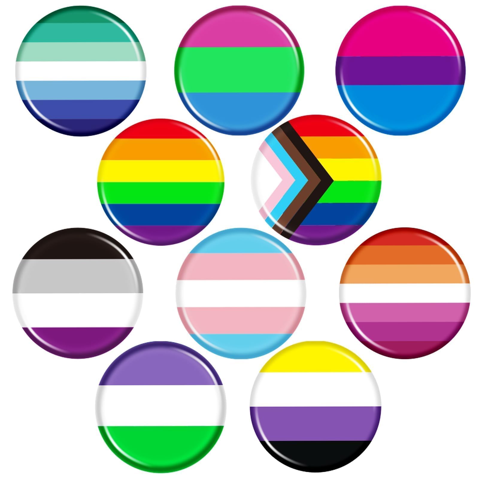 SEPGLITTER Pride 20pcs Rainbow LGBT Pins Bulk Buttons for Pride Parades and Events