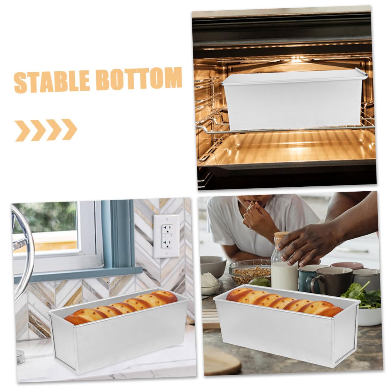 Kastenform mit Deckel aus Aluminiumlegierung Große Kapazität Antihaft und Gleichmäßige Wärmeverteilung zum Backen von Toastbrot im Alltag