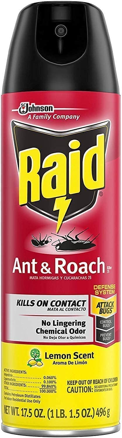 Raid Ant & Roach Killer Lemon Scent 17.5 Ounce (Pack of 4)