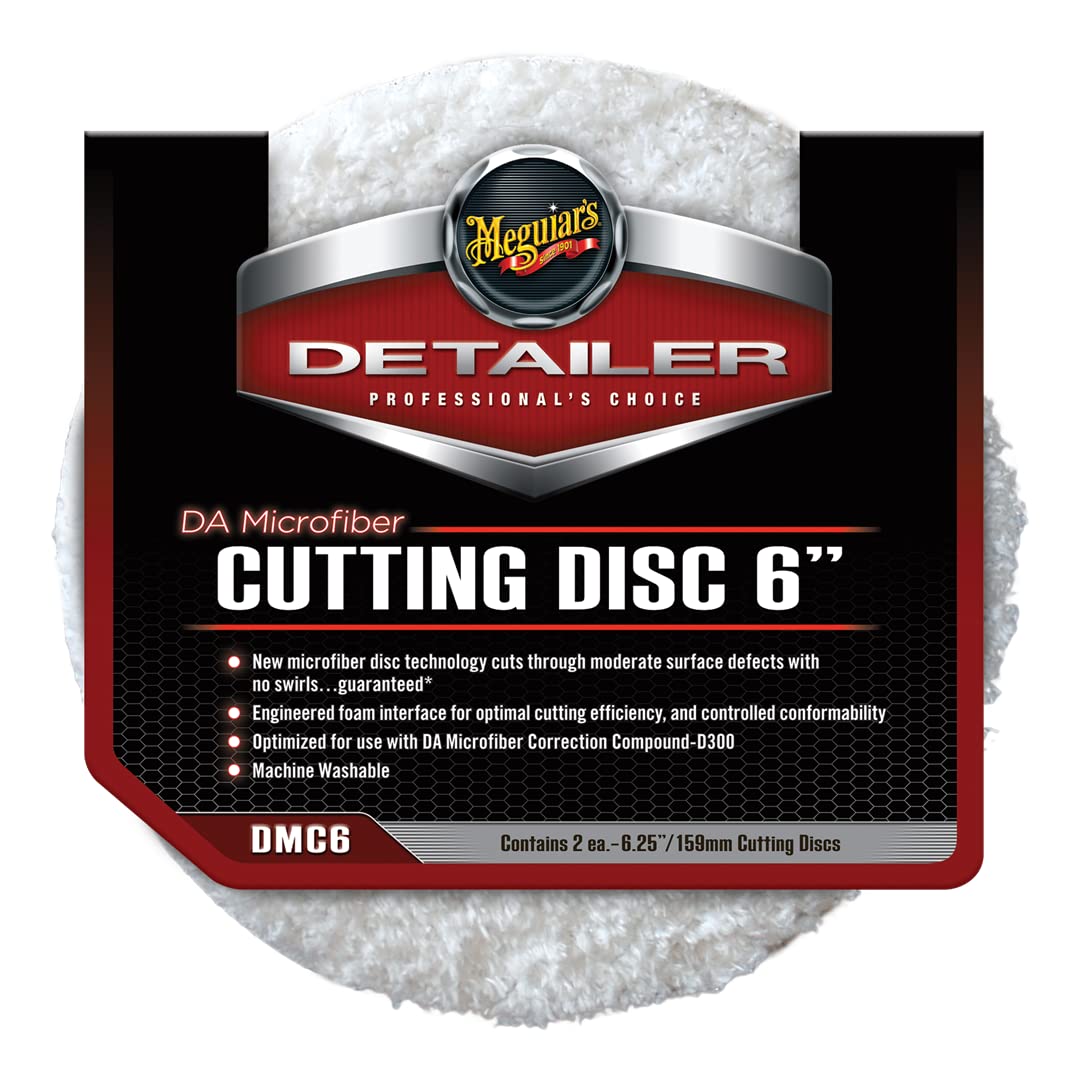Meguiar's DMC6 Detailer DA Microfibre Cutting Disc 6" (2 Pack), White