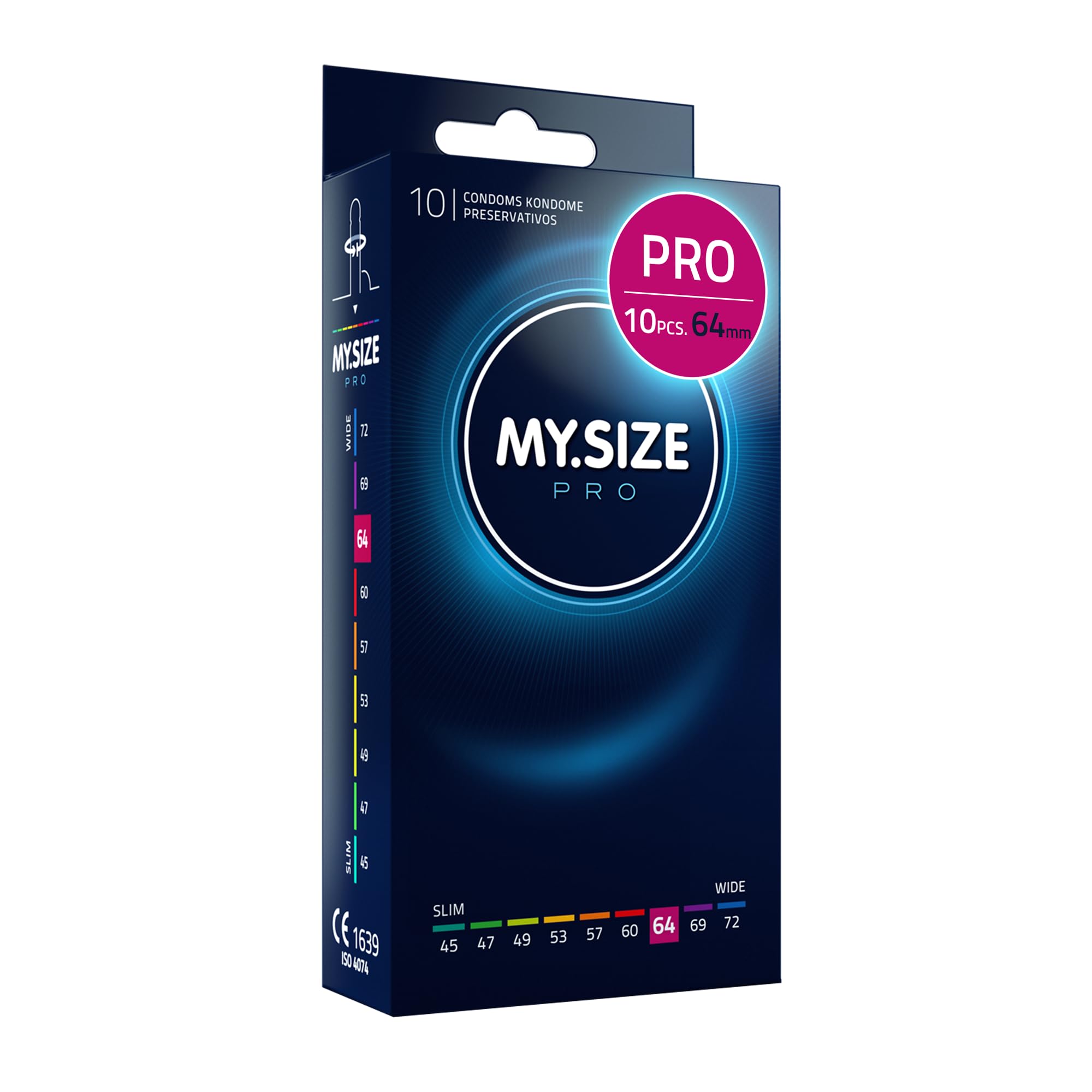 PRO Condom Size 6, 64 mm, XL, 10 Condoms - Perfect fit and a Suitable Size for Everybody