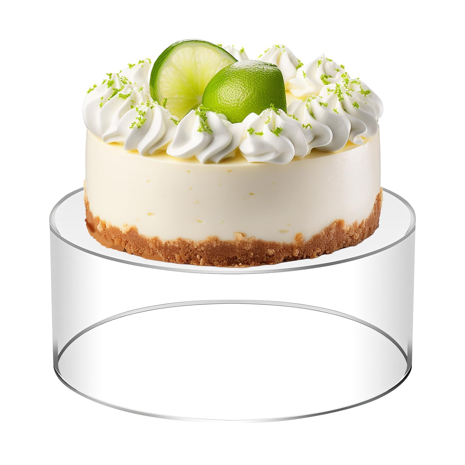 perfk Cylindre Affichage Riser Ronde Transparente Décoration de Table Base Décor À Remplir DIY Gâteau Factice Gâteau Présentoir Riser pour Fête Anniversaire , 20CM