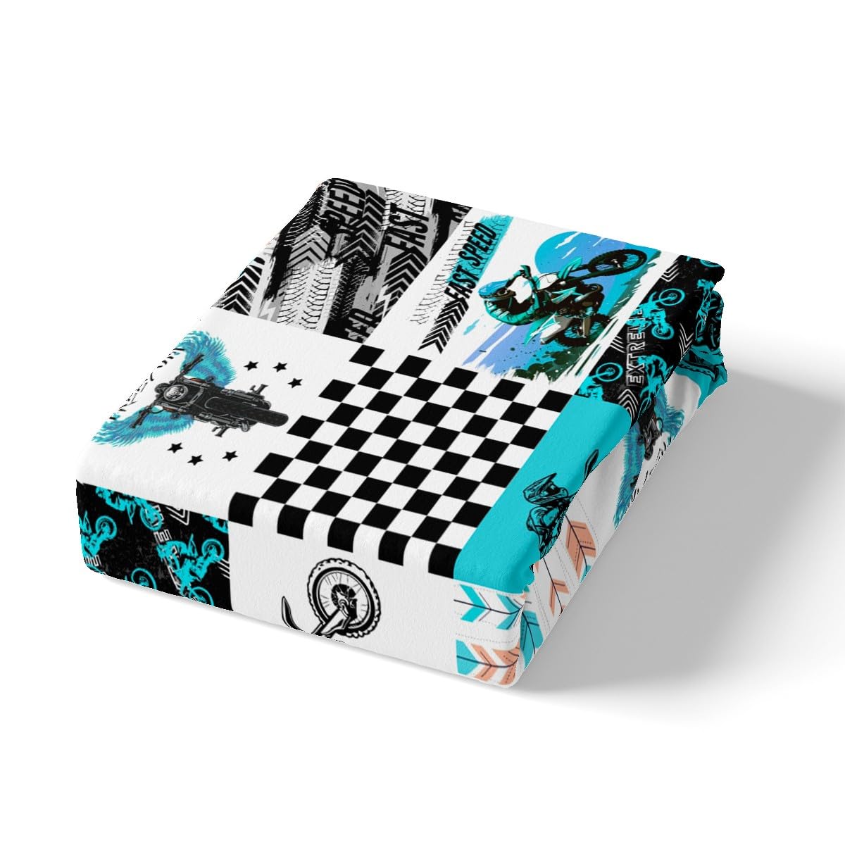 Loussiesd Bambini Dirt Bike Copripiumino 220 x 240 cm, Sport estremi Biancheria da letto Ragazzi Ragazze Corsa Motocross Rider Parure da letto Moto Adolescenti Biancheria da letto Set Decorazione per