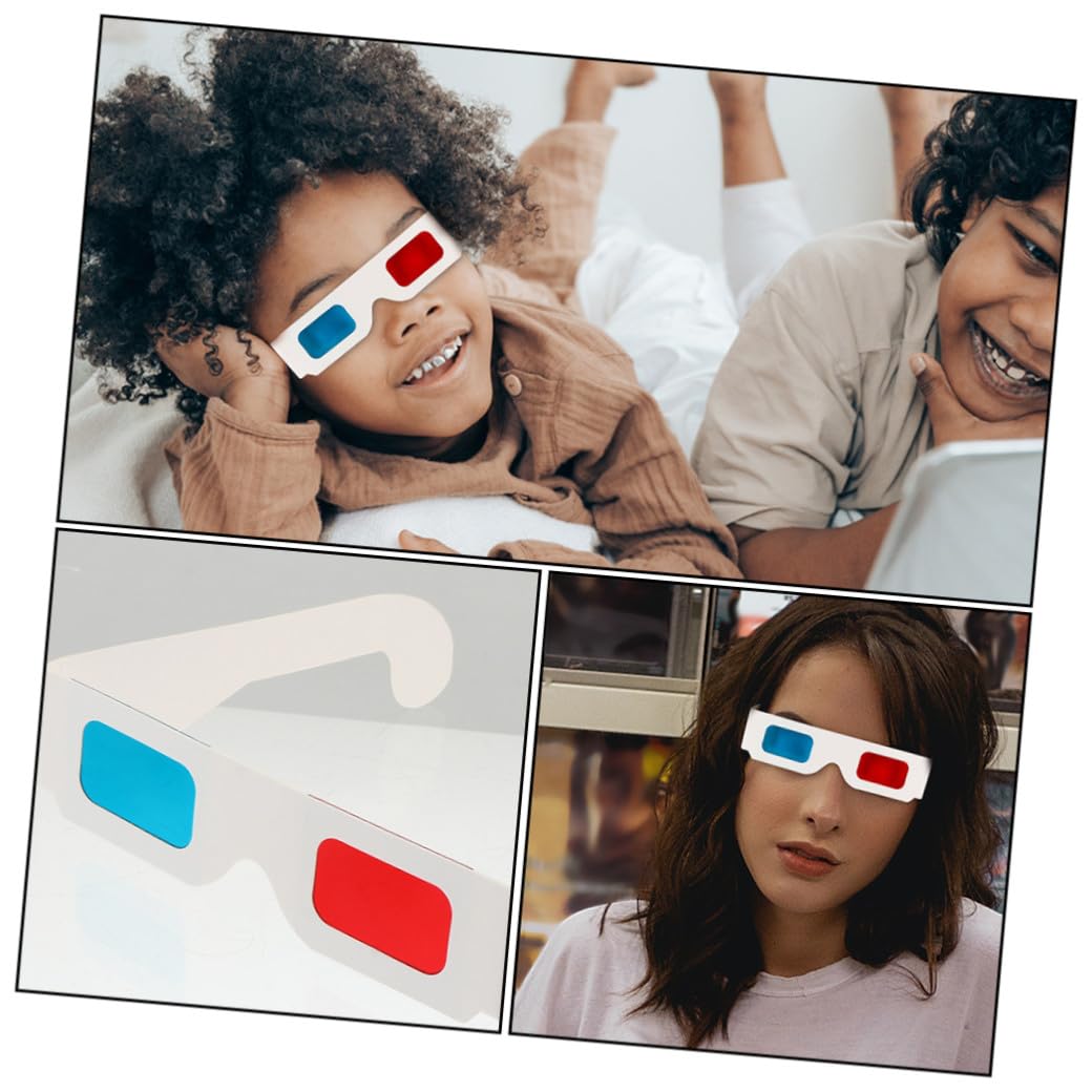 Veemoon Occhiali 3D in Cartone per Video e Cinema, Leggeri e Comodi da Indossare, Lenti Rosse e Blu, Confezione da 30 Pezzi per Adulti e Ragazzo Ragazza