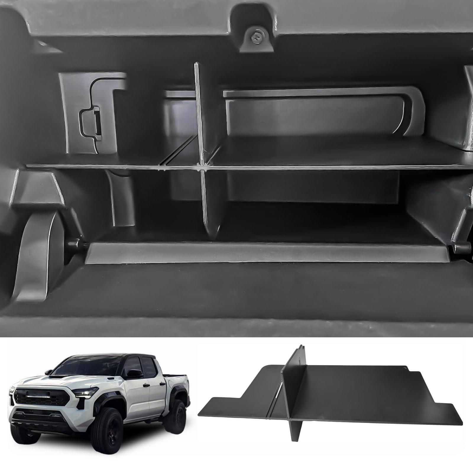TACOBRO Glove Box Dividers Organizer Compatible With Toyota Tacoma Accessories 2016 2017 2018 2019 2020 2021 2022 2023, Interior Insert Dividers Storage