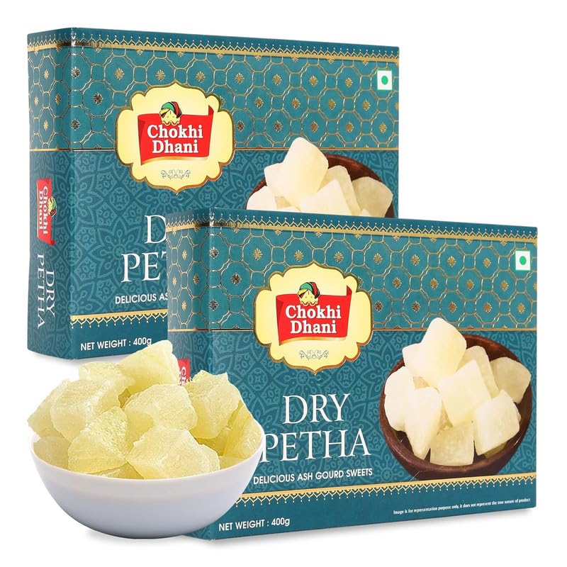 Chokhi Dhani Dry Agra Petha 400gm, Soft and Juicy Indian Mithai | White Ash Gourd Petha Sweets (Gift Box, Pack of 2)-image-13