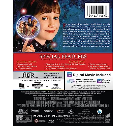 Matilda - 4K + Blu-ray + Digital by Sony Pictures - Used condition - Image 3