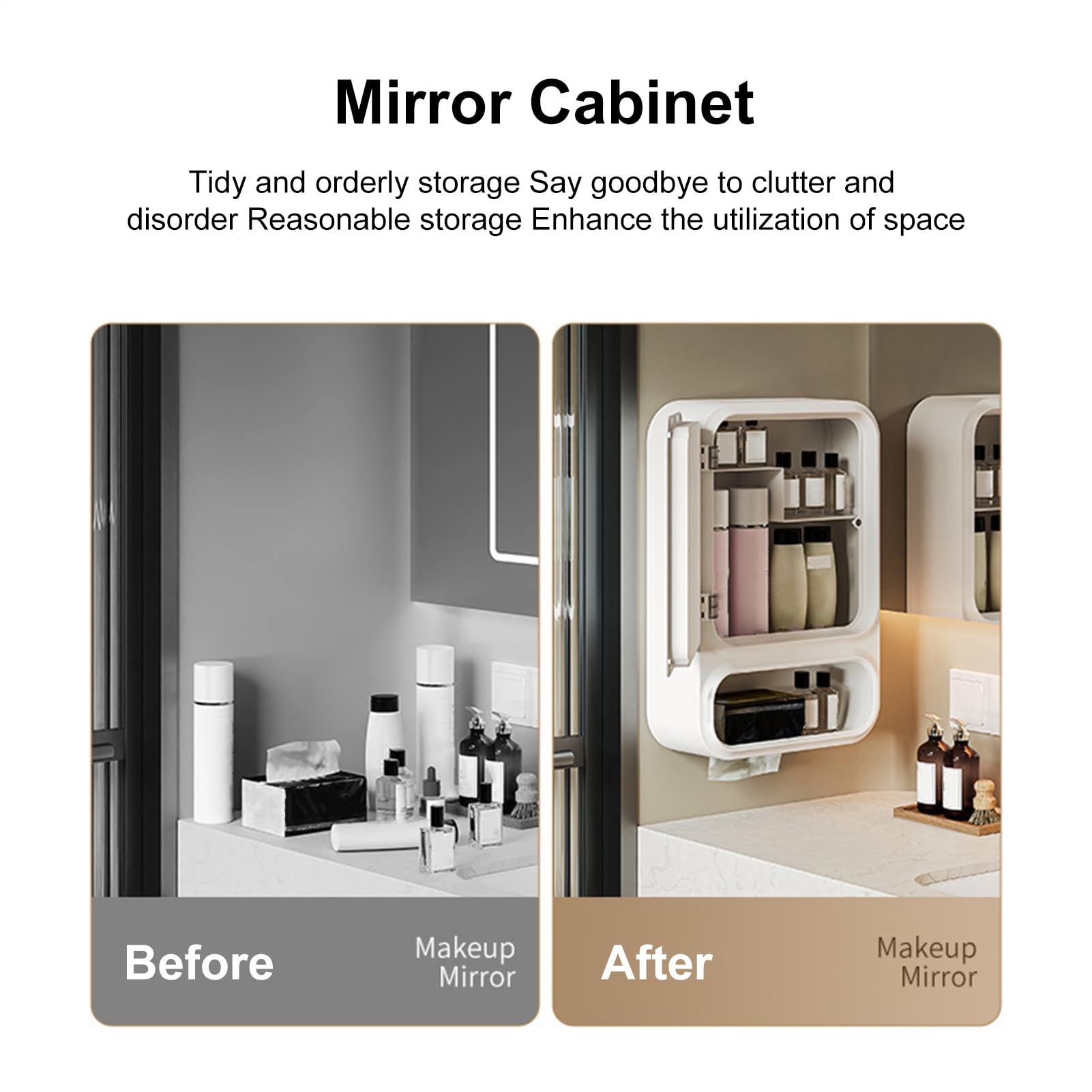 Mobile Da Bagno A Parete Porta Magnetica, Ripiano, Mensola, Portasalviette | Armadietto Specchiera A Parete Per Bagno Per Shampoo Trucco Sapone Cura Pelle Doccia Cosmetici Portaoggetti