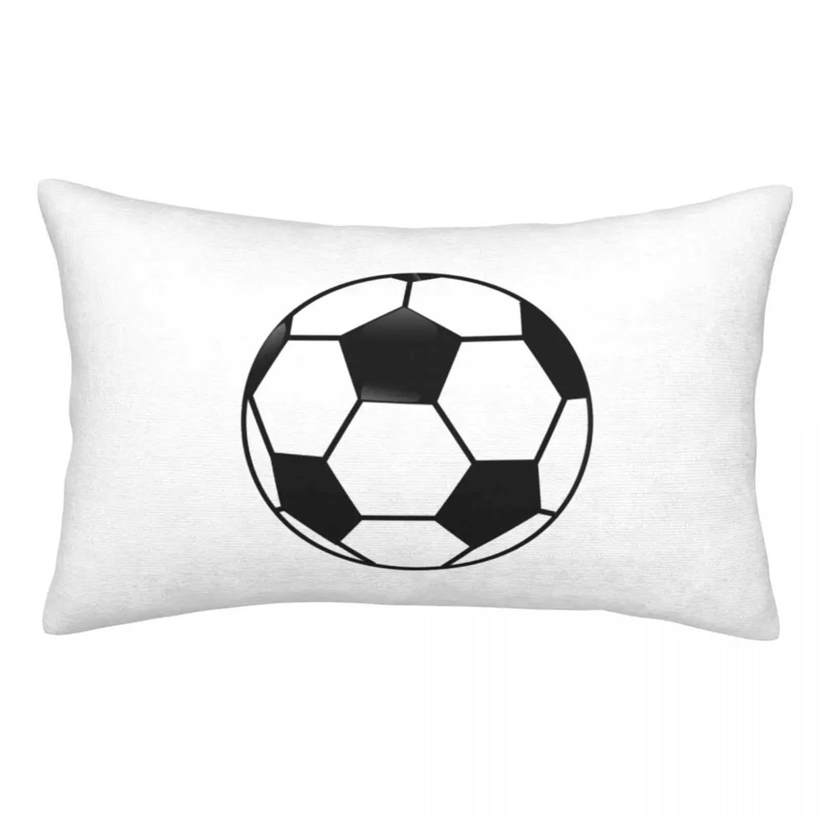 GIYXHU Sports Soccer Ball Rectangle Pillow Decorative Bedroom Bed Home Comfort Throw for Sofa(60x40 cm 24x16in)