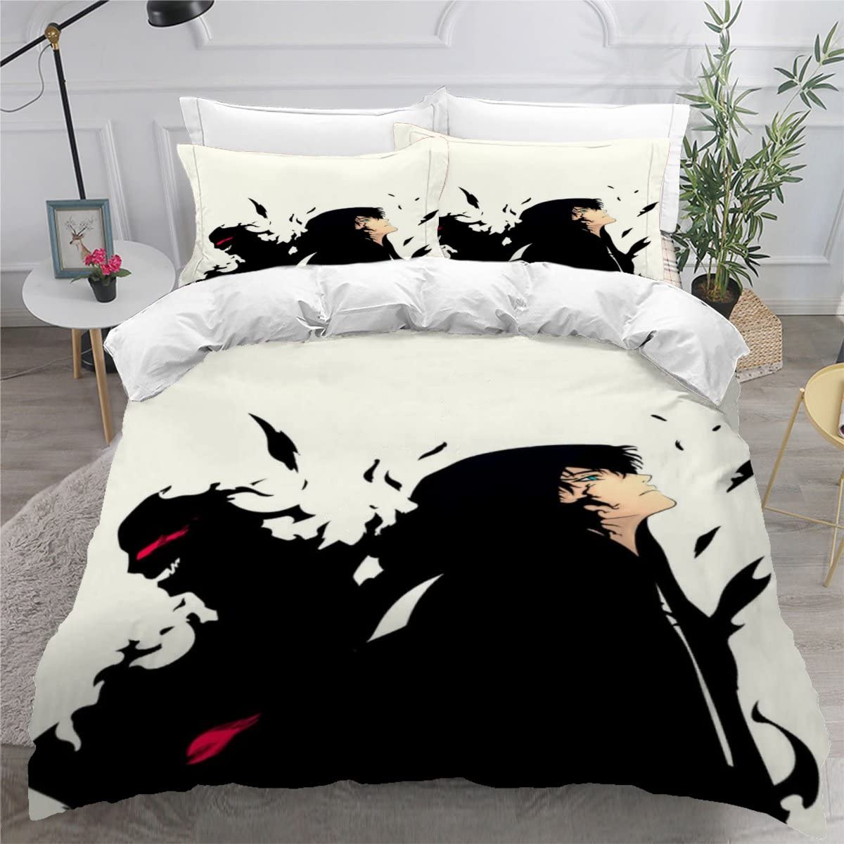 Housse de couette 220x240 parure de lit zippée anti-plis en microfibre garçon maléfique