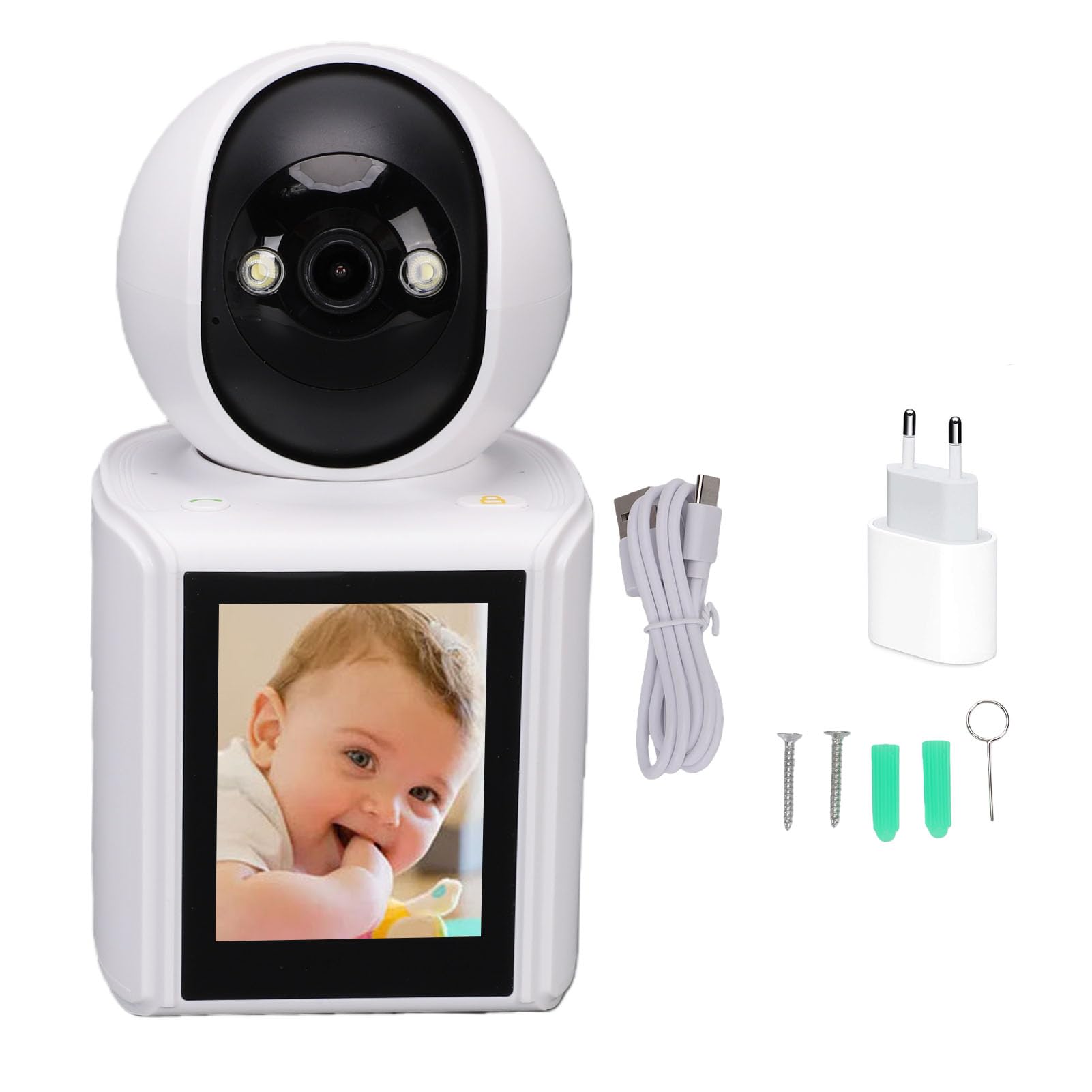 Kamera Wewnętrzna WiFi 2MP HD Audio Dwukierunkowe (wtyczka UE) | Wielokątny Widok Obrotowy, Obrazowanie w dzień i w Nocy, Parowanie Bluetooth, Zastosowanie w Zabezpieczeniach Domowych