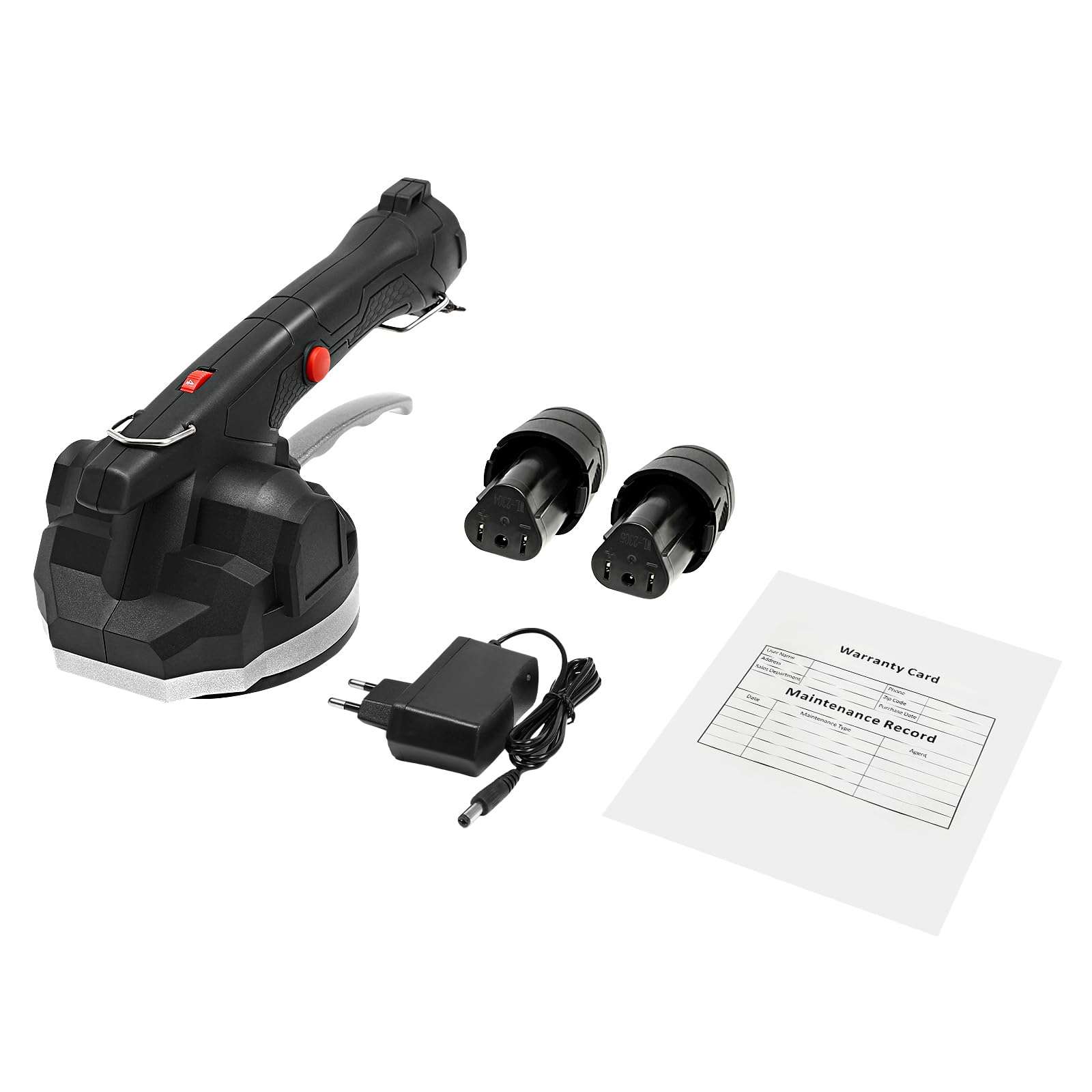 Fliesenrüttler Fliesenvibrator Fliesen Nivelliermaschine Fliesenmaschine 1500mAh 10000r/min 6 Gänge mit Ladegerät und 2 Batterien Anwendbare Kacheln: <100 * 100mm