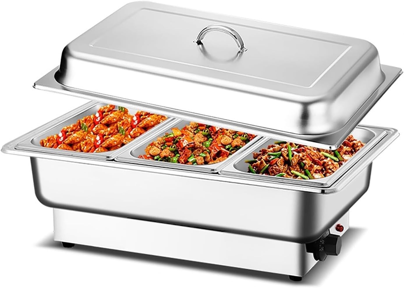 Horno Buffet Táctil con Tapa, 600W Acero Inoxidable Calentador de Comida