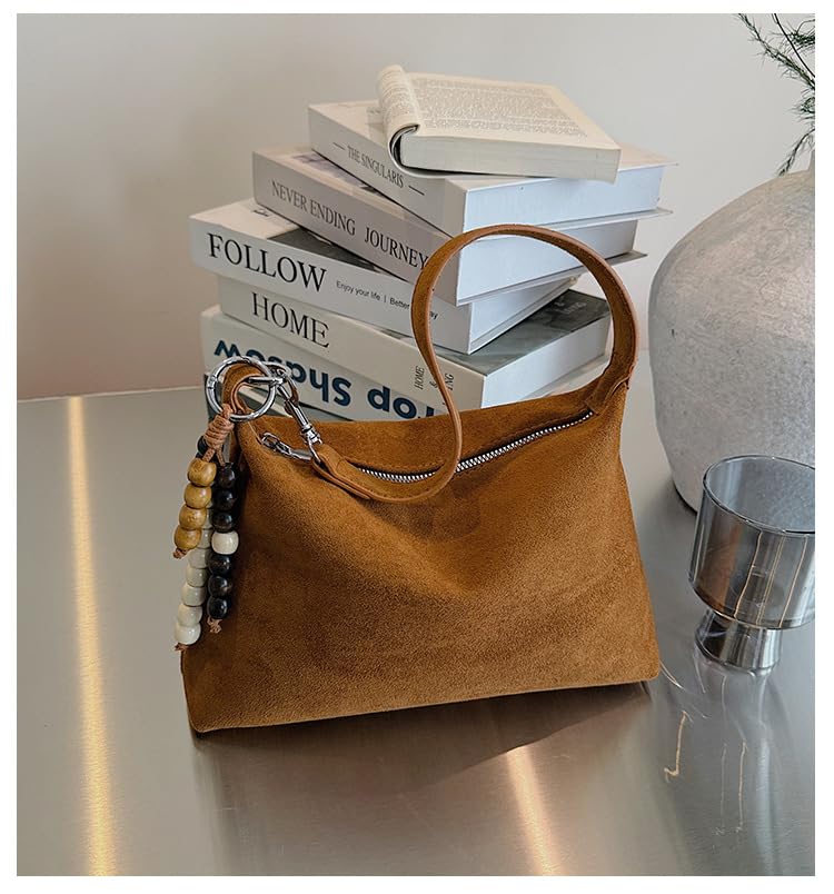 Slouchy Suede Hobo Bags Women Retro Crescent Crossbody Purses Trendy Satchels Underarm Shoulder Bag Travel Tote Handbag 20254