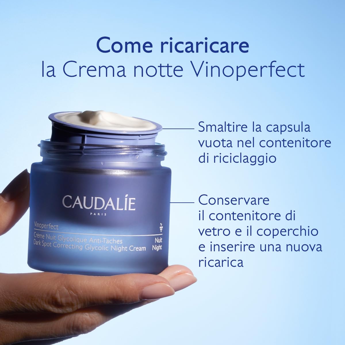 Caudalie Vinoperfect Crema Notte Anti-Macchie con Acido Glicolica + Viniferina - 50 mL
