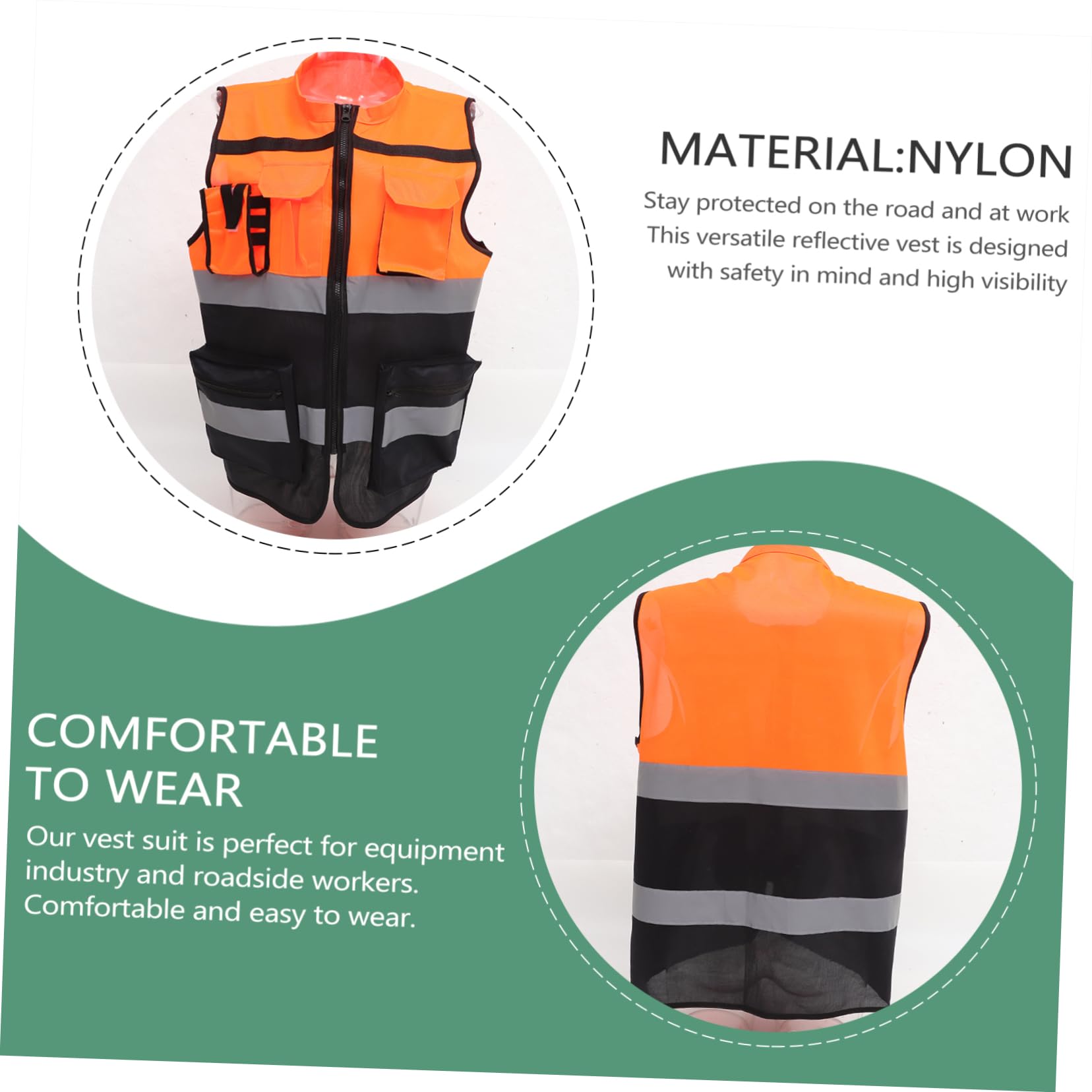 9 Pièces Gilet Réfléchissant pour Cyclisme Course Nocturne Haute Visibilité Gilet de Protection pour Hommes pour Travail Extérieur les Activités de Construction