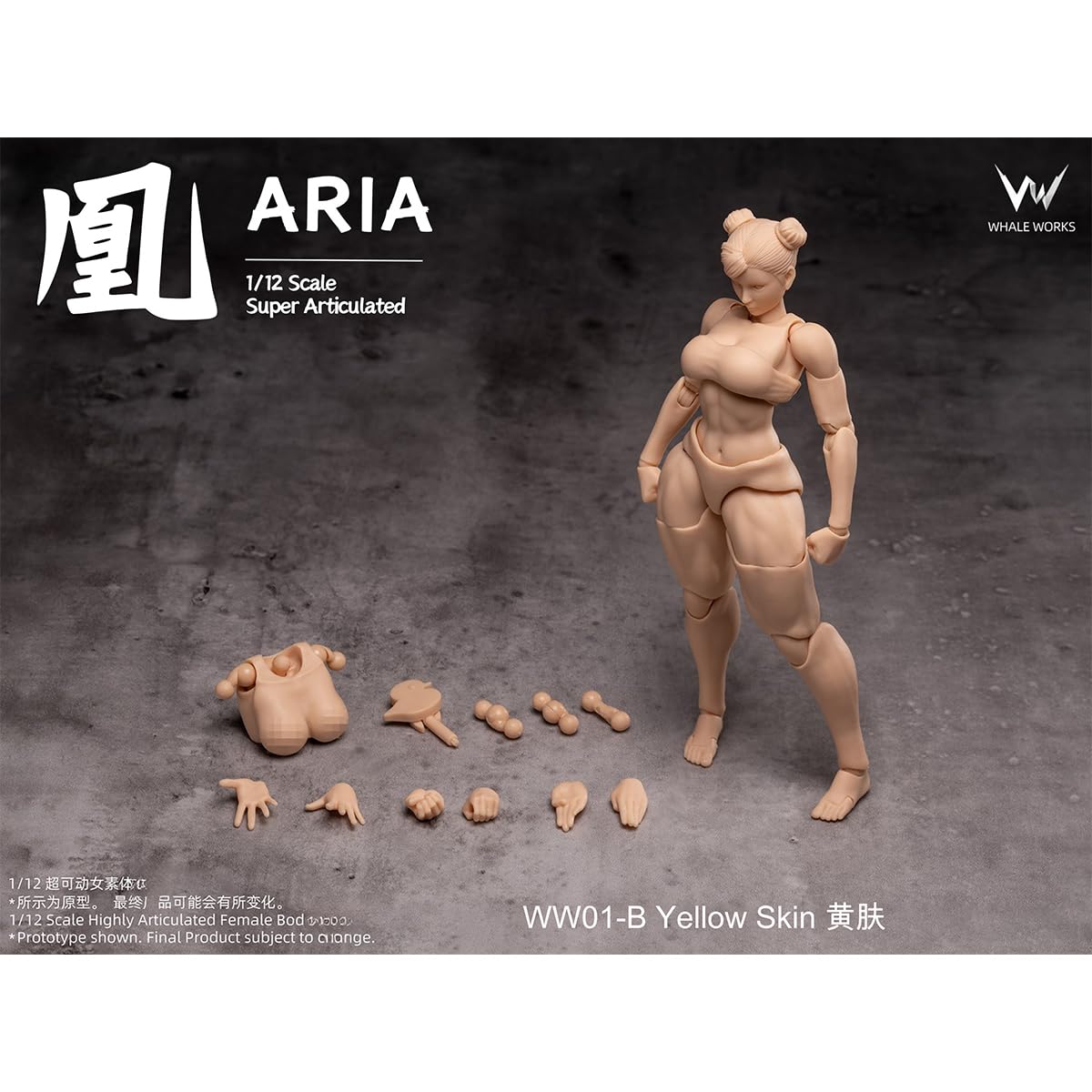 Amazon.co.jp: HiPlay 鯨工房 1/12 女性 素体 凰 ARIA 黄肌 WW01-B
