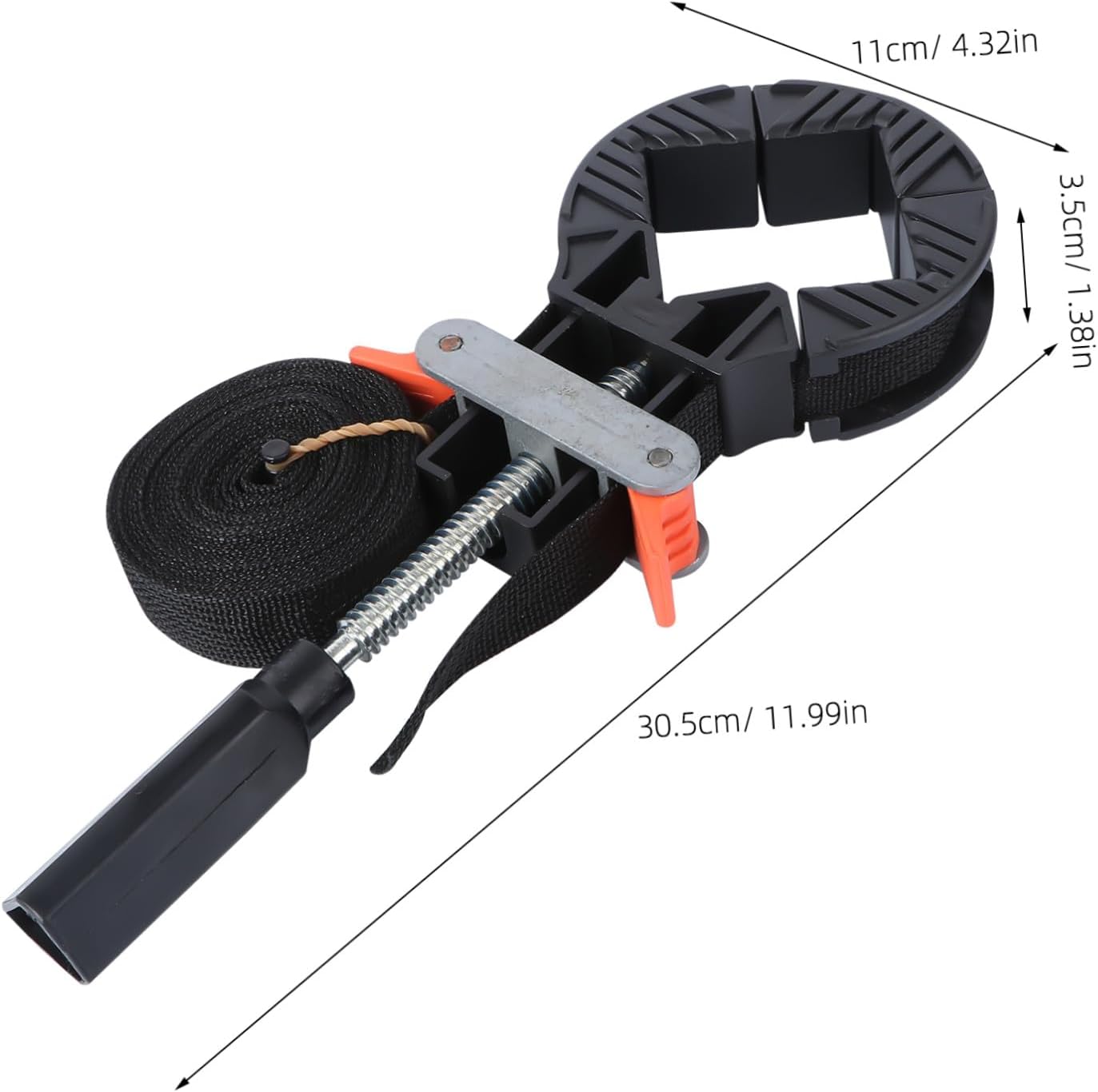 KICHOUSE Right-angle Strap Clamp Quick Tension Picture Frame Holder 4pcs Set Woodworking Photo Frame Corner Clamp with Heavy-duty Band