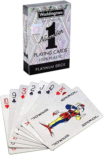 Miniatura 5 de Waddingtons Number 1 Juego de cartas de platino, elegante baraja de cartas con diseño de lámina, ideal para Snap, póker y un compañero de viaje