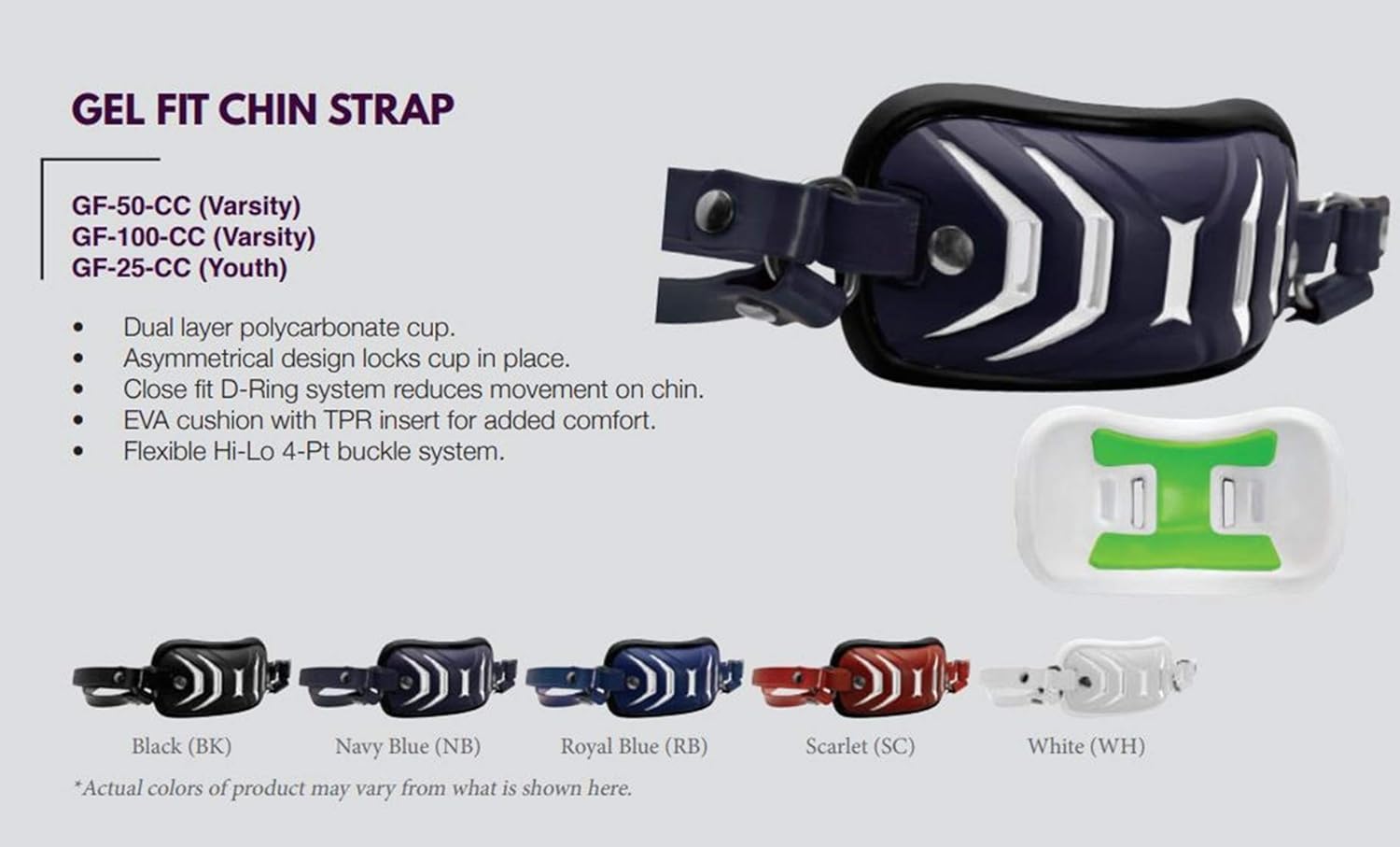 ADAMS USA GF Series Football Chin Strap, Royal Blue, GF100 Varsity : Sports & Outdoors