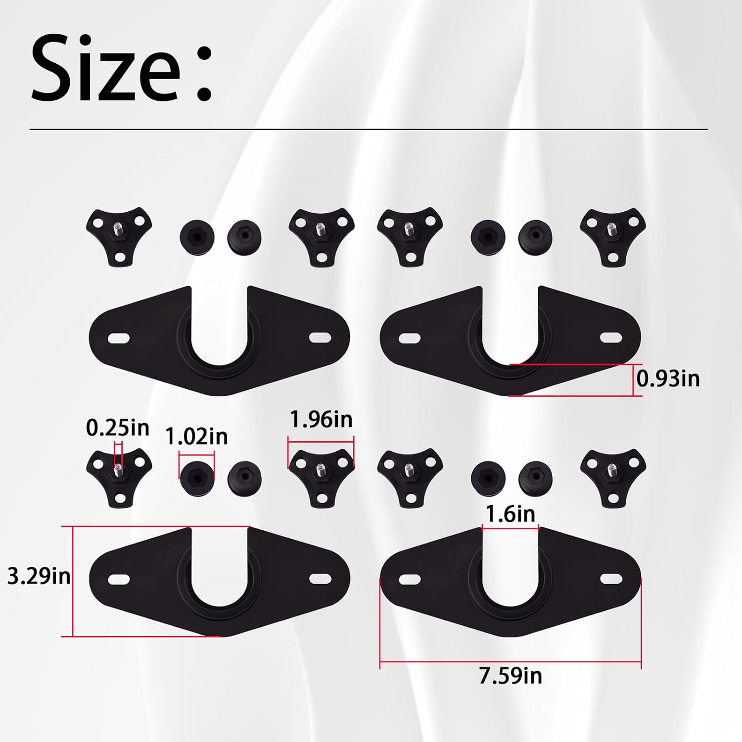 AMA Bracket Kit(8 Pcs Thumb Screw caps; 4 Pcs Brackets;8 Pcs Threaded Inserts;8 Pcs Bolts) Compatible with Hobie Island(Replaces Bungee System)