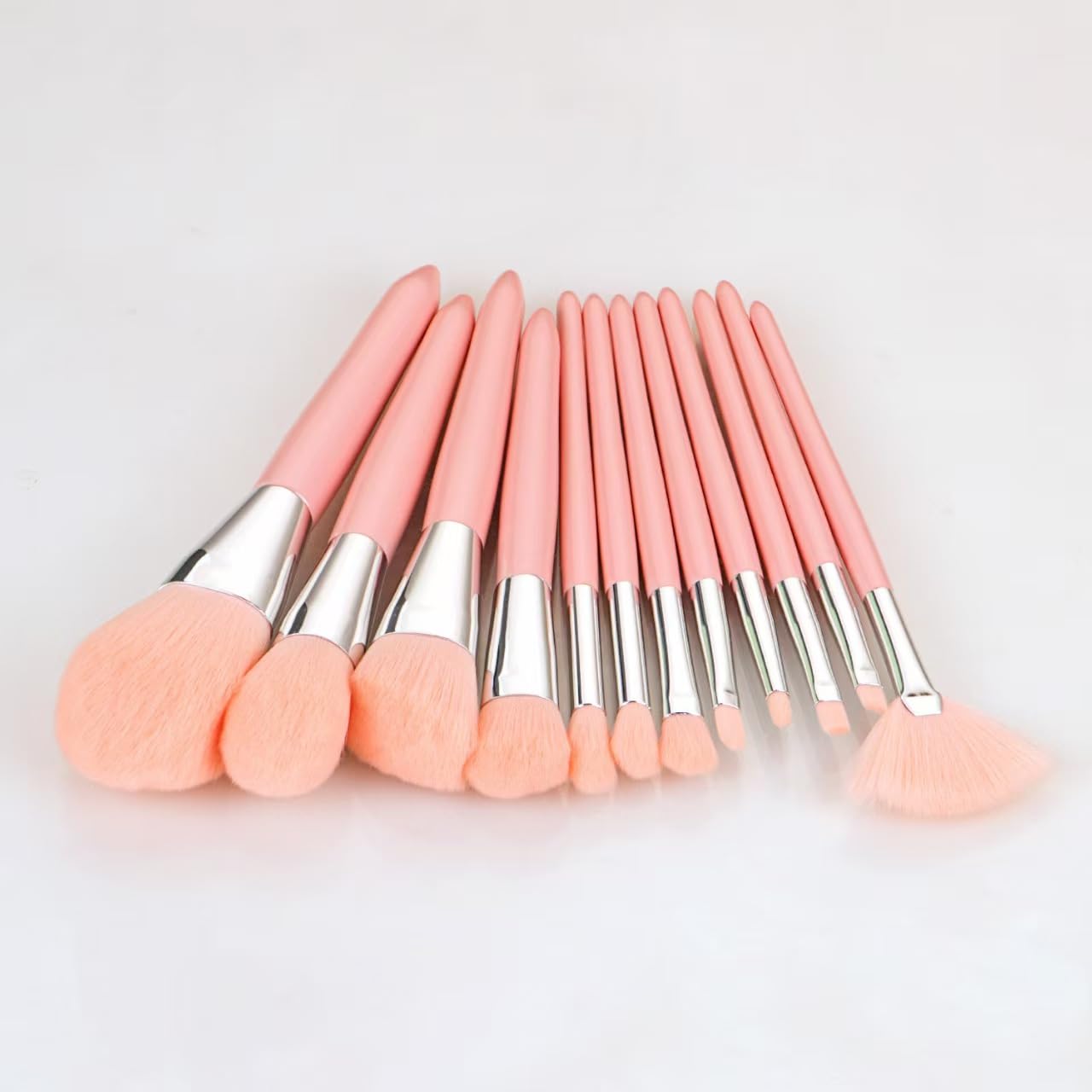 12 x Makeup brushes Full function makeup brush set Brush powder brush eye shadow brush Smear cover concealer brush Makeup brush (pink)