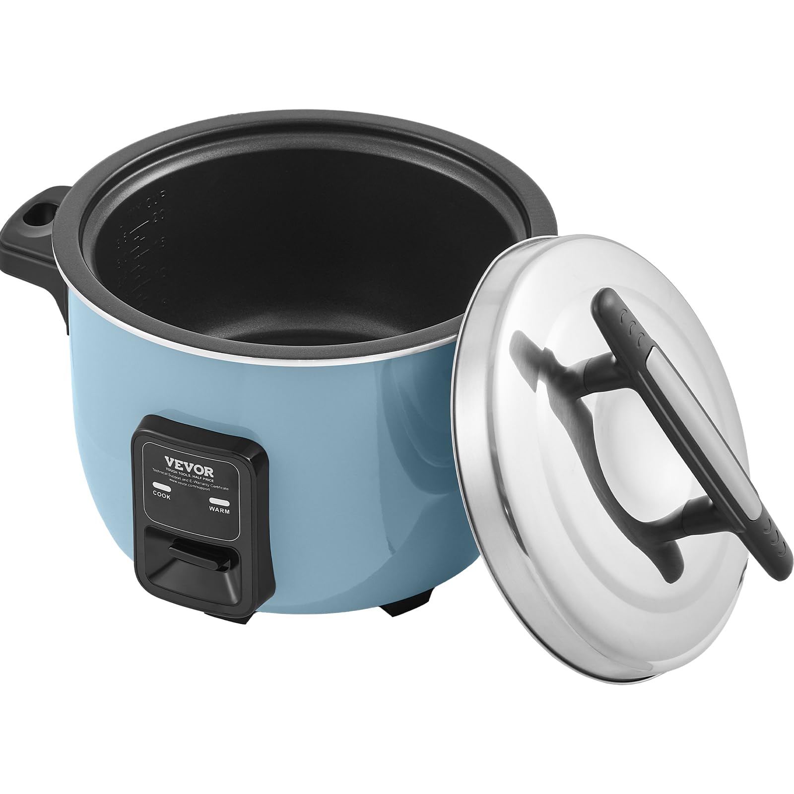 VEVOR Cuiseur à Riz Commercial, Auto-cuiseur de Riz 40 Tasses 8 Litres, Grand Pot Intérieur Antiadhésif, Cuisson Rapide, Maintien au Chaud 24 Heures, avec Tasse Doseur et Spatule, pour Restaurant